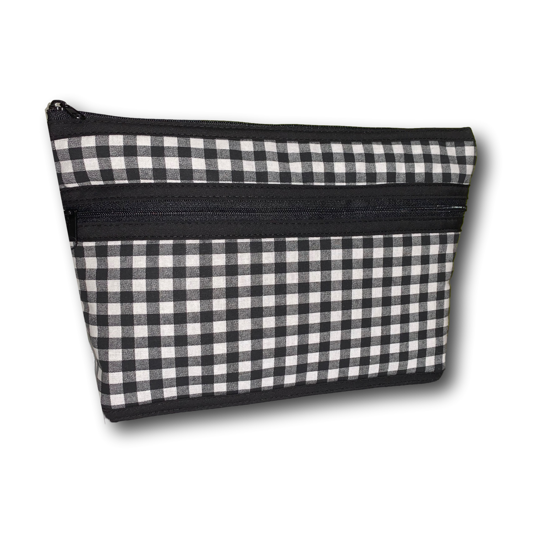 Lightweight Fabric Large Double Zipper Cosmetic Case Eye Catcher Bags