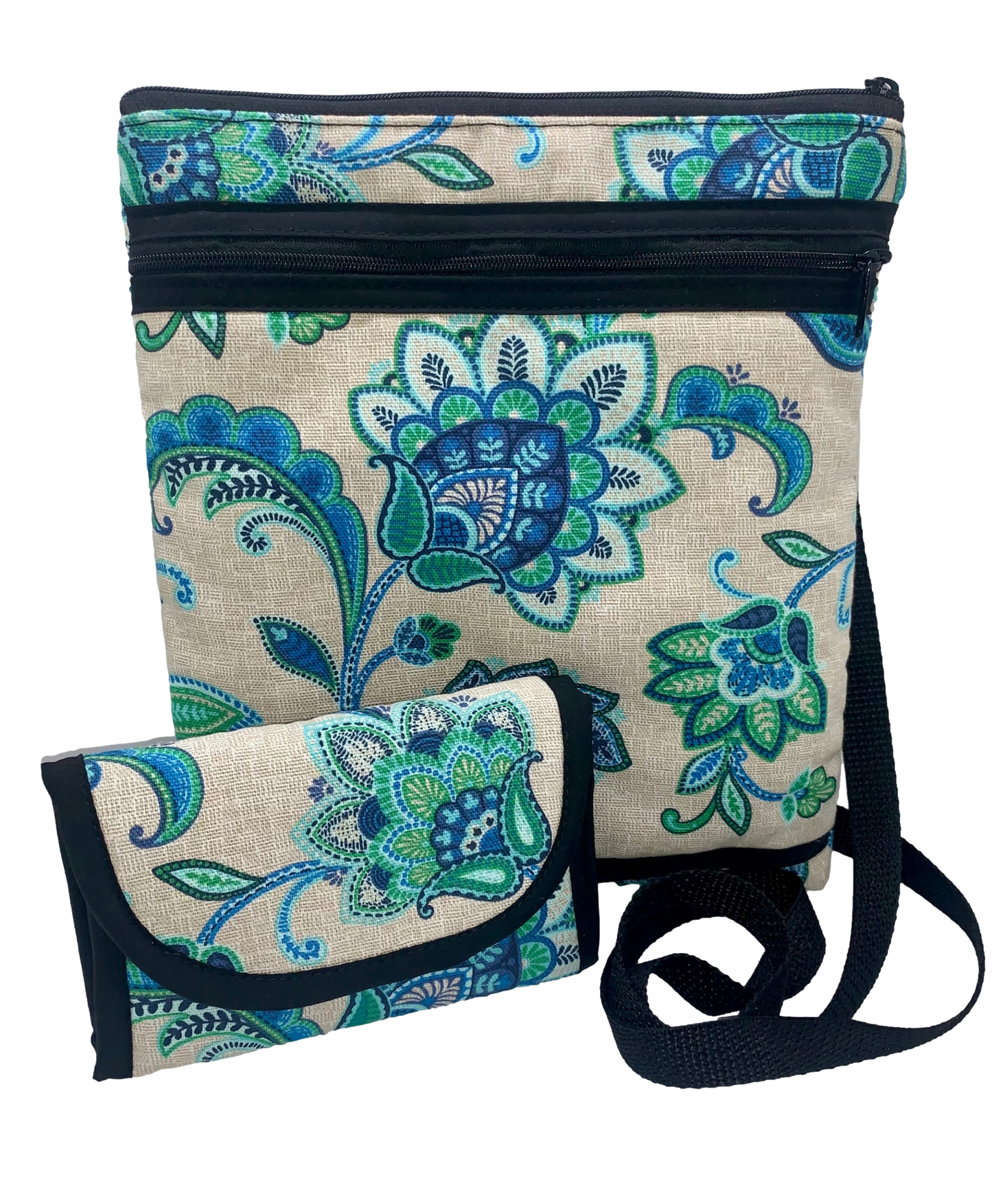 Bohemian Ocean “One of a Kind” Large Crossbody Purse Set