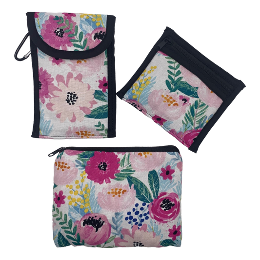PAINTED PINK BLOOMS- Eyeglass Case, Cosmetic Case & Zippered Pouch