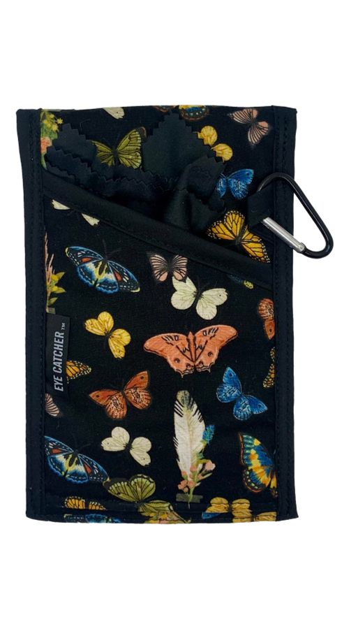 “Double" Eyeglass Case & Small Cosmetic Case Set - Butterfly Collection