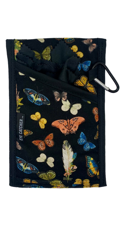 “Double" Eyeglass Case & Small Cosmetic Case Set - Butterfly Collection