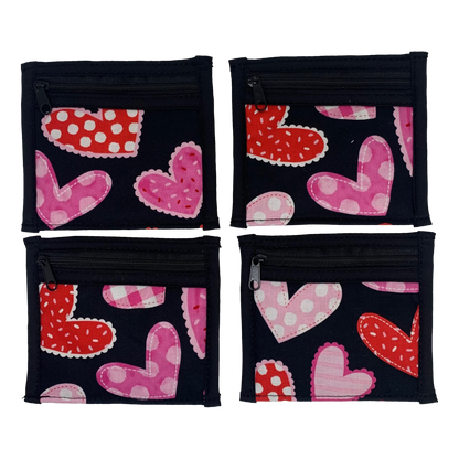 Hearts Zippered Pouches SET OF 4