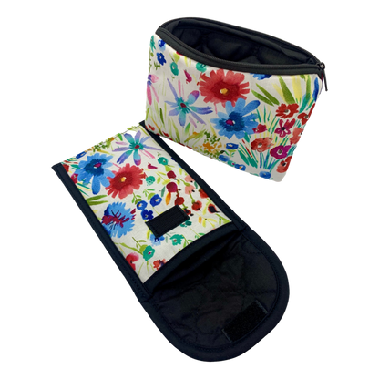 “Double" Eyeglass Case & Small Cosmetic Case Set - “Wildflowers”
