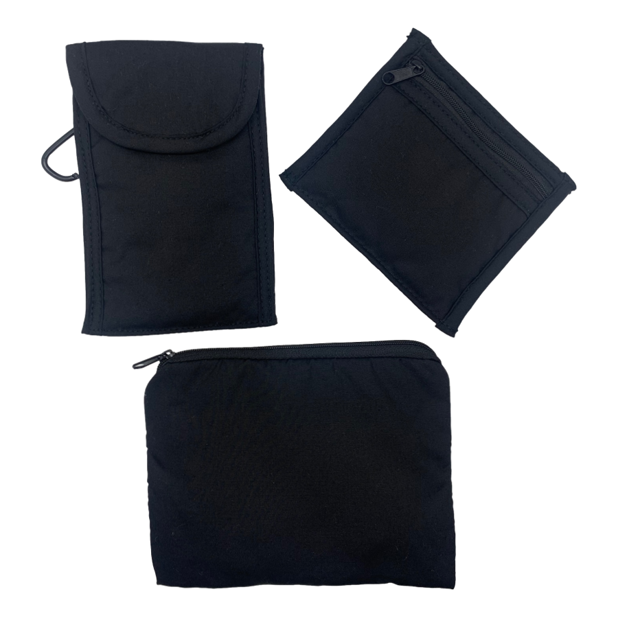 SOLID BLACK - Eyeglass Case, Cosmetic Case & Zippered Pouch