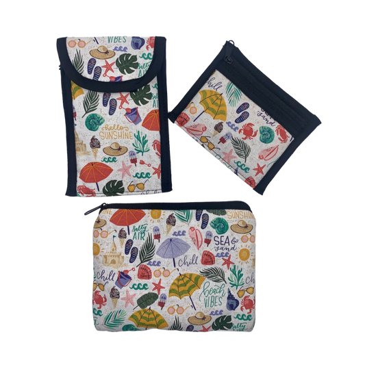 BEACH VIBES - Eyeglass Case, Cosmetic Case & Zippered Pouch