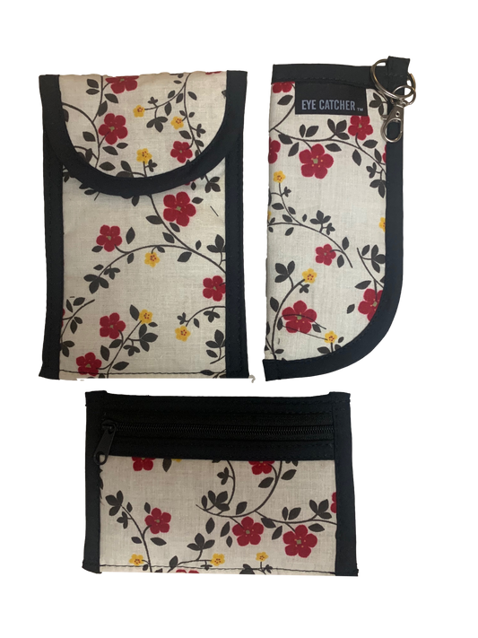 Single Eyeglass Case , Reader Case & Zippered Pouch Set