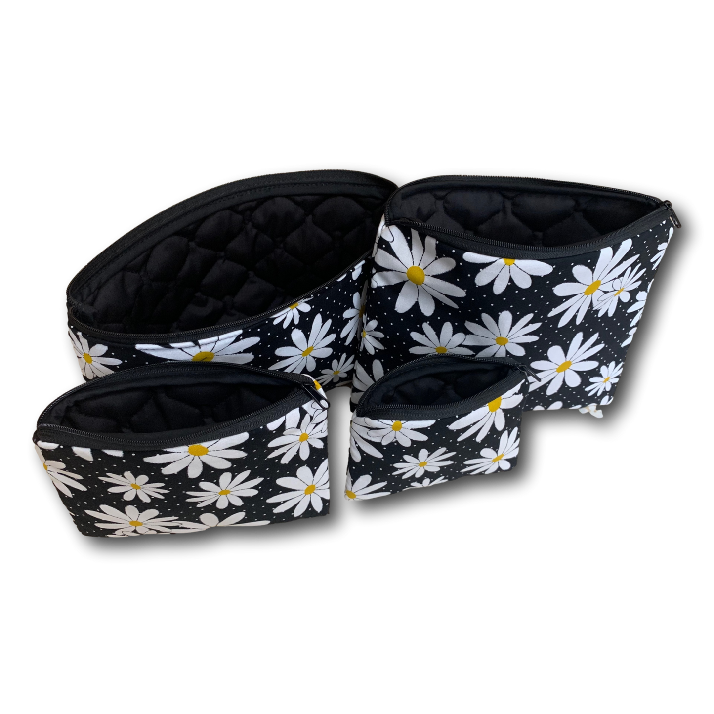 4 Piece Cosmetic Case Soft Quilted Lining - Machine Washable