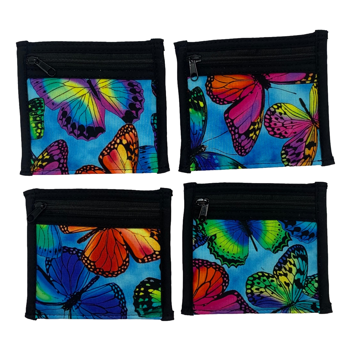BUTTERFLIES SO BRIGHT 🦋 x 4 Zippered Pouches