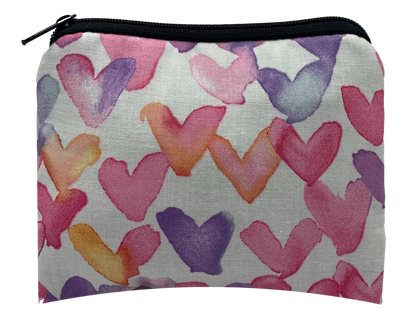 Watercolor Hearts on White Valentines