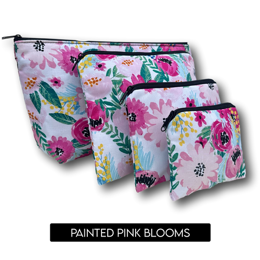 4 Piece Cosmetic Case Soft Quilted Lining - Machine Washable