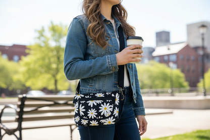 Crossbody purse on model wearing denim